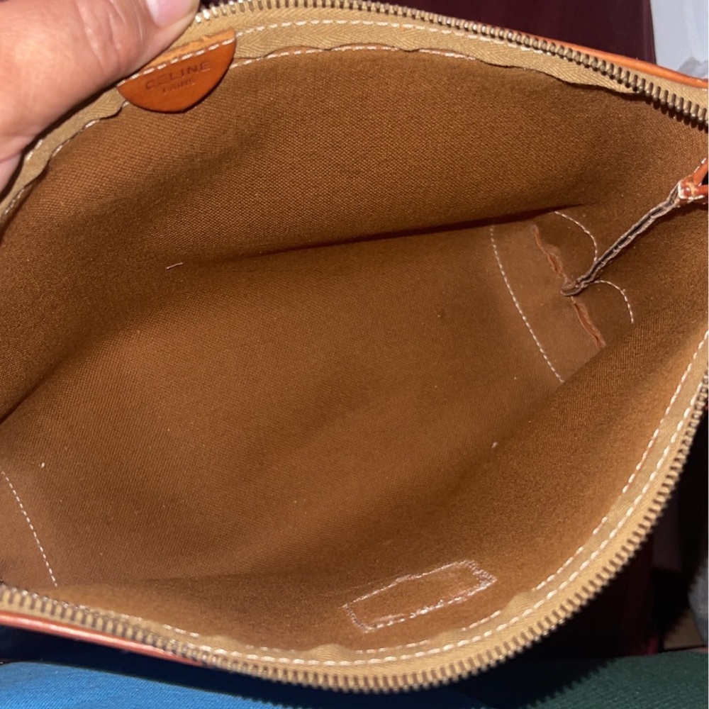 Authentic Celine Macadam Blason Pattern Clutch Hand Bag PVC Leather Brown - Picture 9 of 12